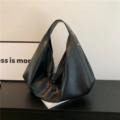 👜 Grote Zwarte Hobo Schoudertas - Luxe Shopper van Zacht Leer voor Dames