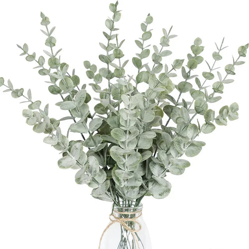 🌿 Kunstmatige Eucalyptus Takken 10 Stuks - Groene Bladeren voor Bruiloft & Huis Decoratie