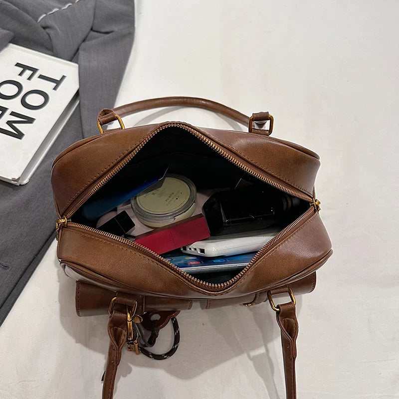 👜 Retro Schoudertas Meerdere Zakken - Vintage Onderarmtas met Hanger