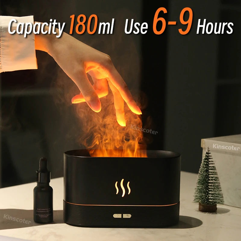 🔥 Vlam Aroma Diffuser - Ultrasone Luchtbevochtiger met LED Vlameffect
