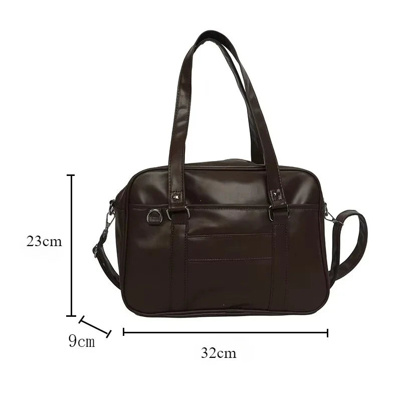 🎒 High School Uniform PU Leren Schoudertas Kawaii Stijl