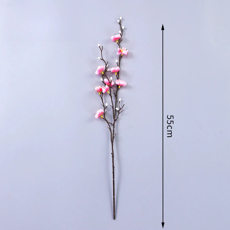 🌸 Kunstmatige Witte Pruimenbloesem 55cm - Chinese Stijl Winterzoete Decoratie