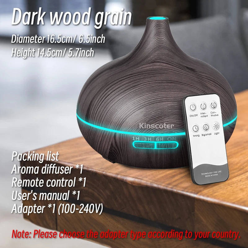 💧 Aromatherapie Diffuser 500ml - Ultrasone Luchtbevochtiger