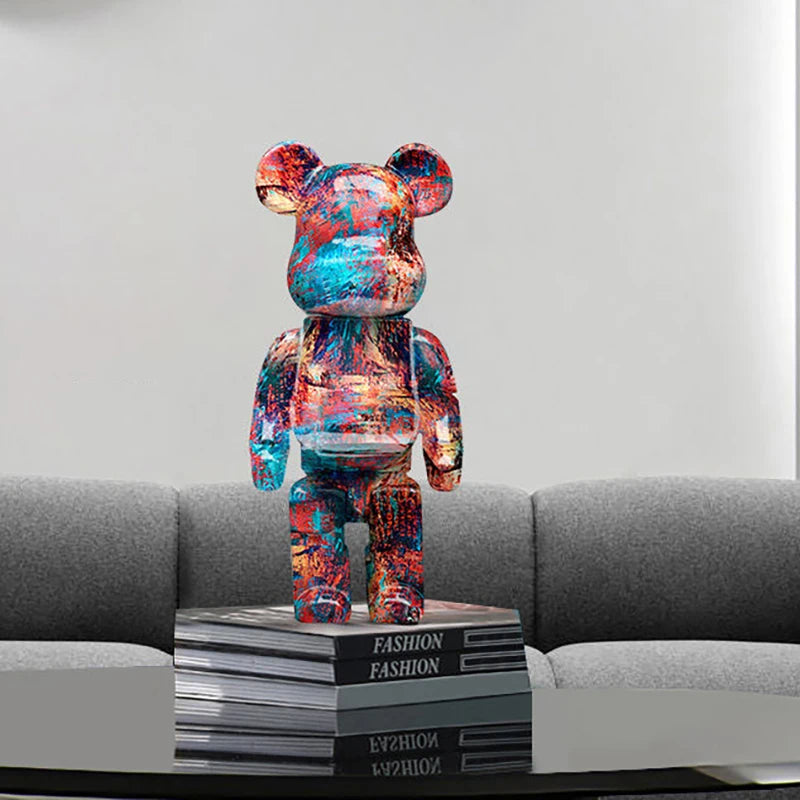 🐻 Graffiti Beer Beeldje 27cm - Moderne Spaarpot & Decoratie voor Stoer Interieur