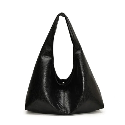👜 Grote Zwarte Hobo Schoudertas - Luxe Shopper van Zacht Leer voor Dames
