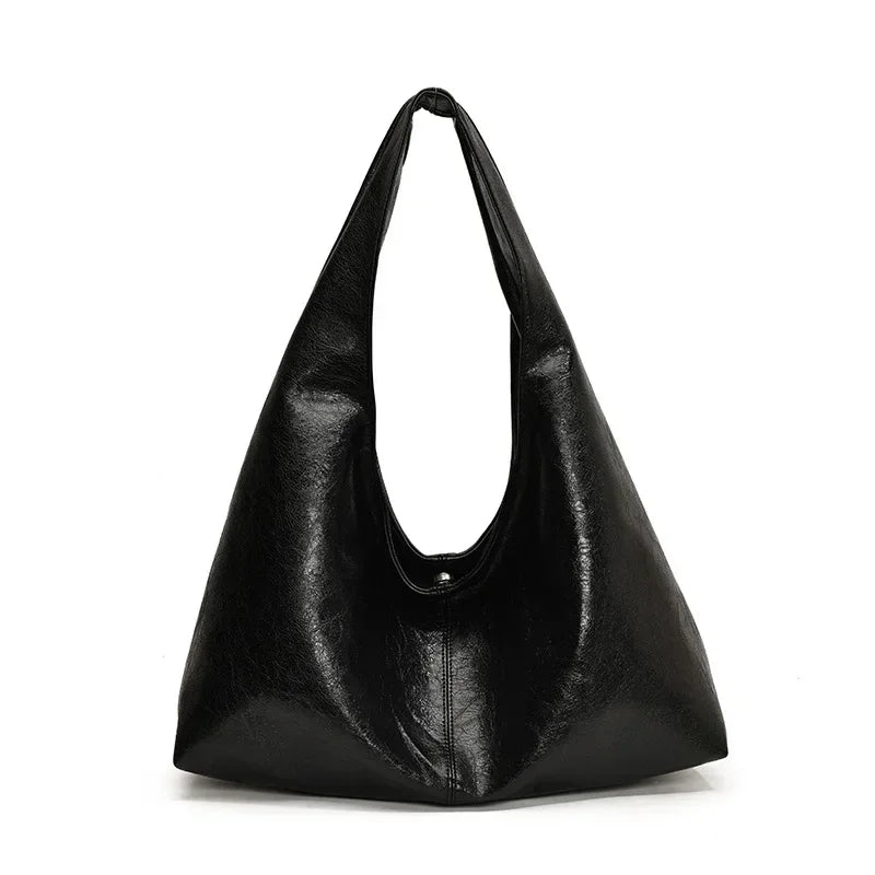 👜 Grote Zwarte Hobo Schoudertas - Luxe Shopper van Zacht Leer voor Dames