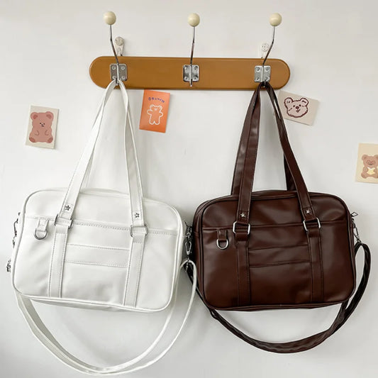 🎒 High School Uniform PU Leren Schoudertas Kawaii Stijl