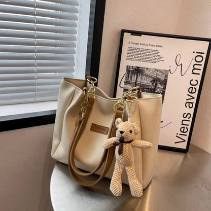 🐻 Trendy Bear Schoudertas - Stijlvolle Herfst/Winter Handtas met Grote Capaciteit