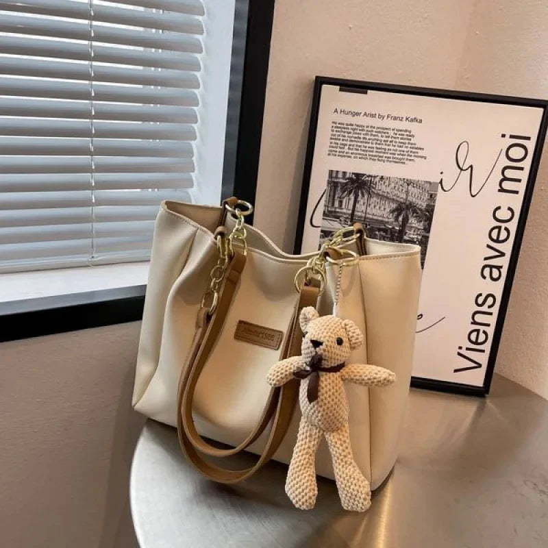 🐻 Trendy Bear Schoudertas - Stijlvolle Herfst/Winter Handtas met Grote Capaciteit