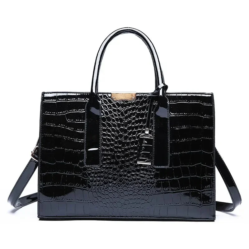 👜 Luxe Vintage Dameshandtas 34cm - Elegante Krokodillenpatroon Schoudertas