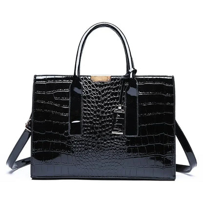 👜 Luxe Vintage Dameshandtas 34cm - Elegante Krokodillenpatroon Schoudertas