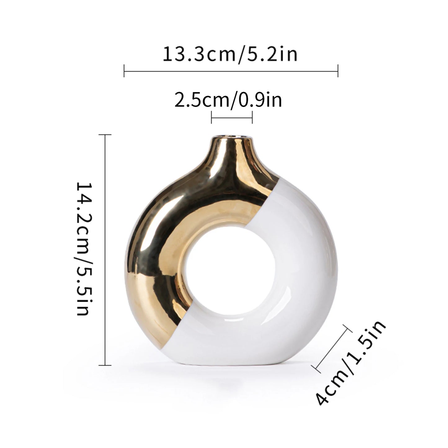 ✨ Luxe Keramische Bloemenvaas Goud - Scandinavische Plantenpot voor Woonkamer & Eettafel
