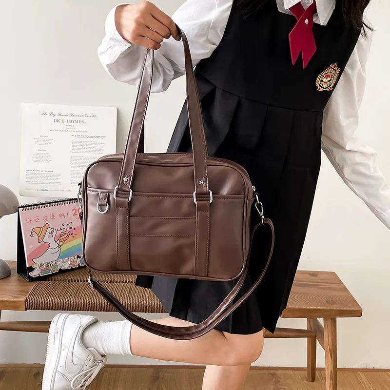 🎒 High School Uniform PU Leren Schoudertas Kawaii Stijl