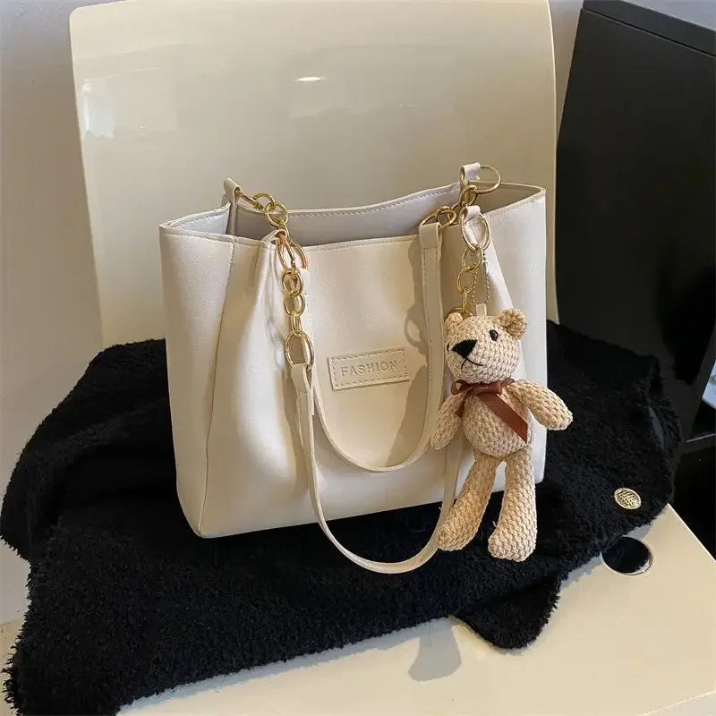🐻 Trendy Bear Schoudertas - Stijlvolle Herfst/Winter Handtas met Grote Capaciteit