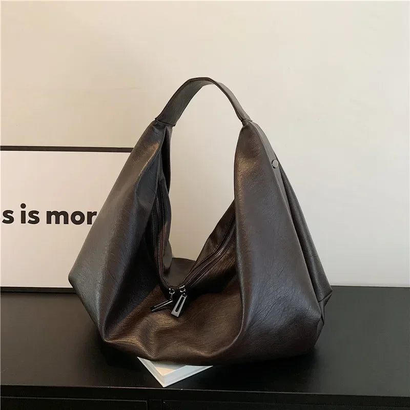👜 Grote Zwarte Hobo Schoudertas - Luxe Shopper van Zacht Leer voor Dames
