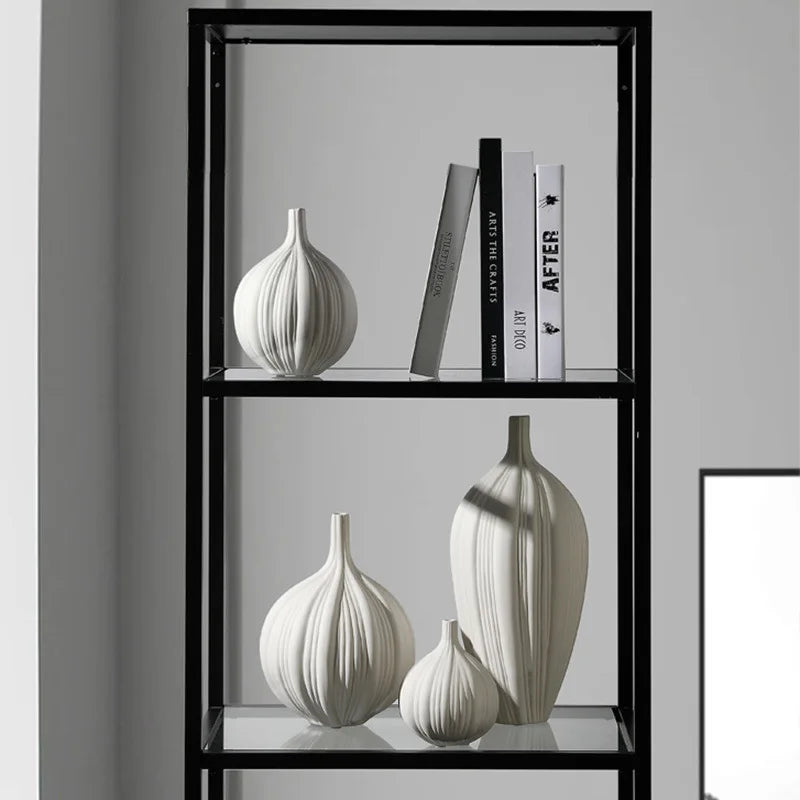 🏺 Witte Keramische Vazen Chinese Stijl - Elegante Decoratieve Beeldjes voor Kunstbloemen