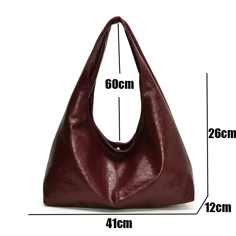 👜 Grote Zwarte Hobo Schoudertas - Luxe Shopper van Zacht Leer voor Dames