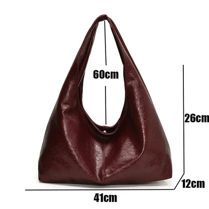 👜 Grote Zwarte Hobo Schoudertas - Luxe Shopper van Zacht Leer voor Dames