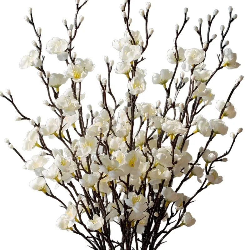 🌸 Kunstmatige Witte Pruimenbloesem 55cm - Chinese Stijl Winterzoete Decoratie
