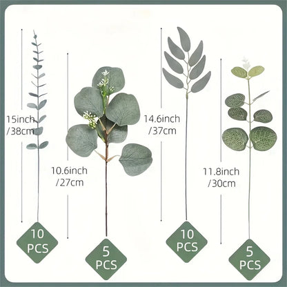 🌿 Kunstmatige Eucalyptus Set 30 Stuks - Decoratieve Bladeren voor Bruiloft & Moederdag