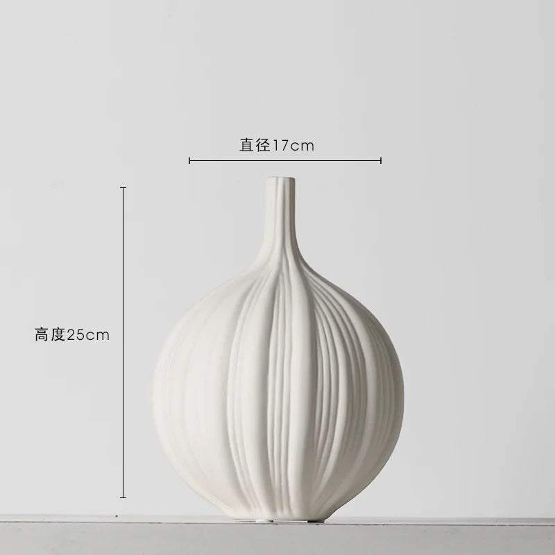 🏺 Witte Keramische Vazen Chinese Stijl - Elegante Decoratieve Beeldjes voor Kunstbloemen