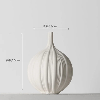 🏺 Witte Keramische Vazen Chinese Stijl - Elegante Decoratieve Beeldjes voor Kunstbloemen
