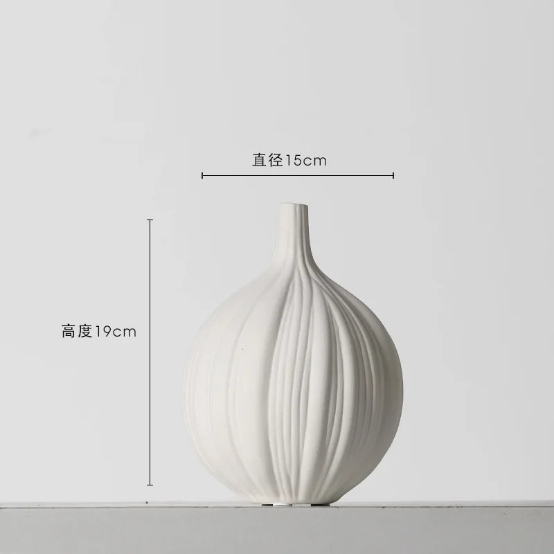 🏺 Witte Keramische Vazen Chinese Stijl - Elegante Decoratieve Beeldjes voor Kunstbloemen