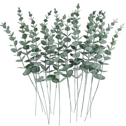 🌿 Kunstmatige Eucalyptus Takken 10 Stuks - Groene Bladeren voor Bruiloft & Huis Decoratie