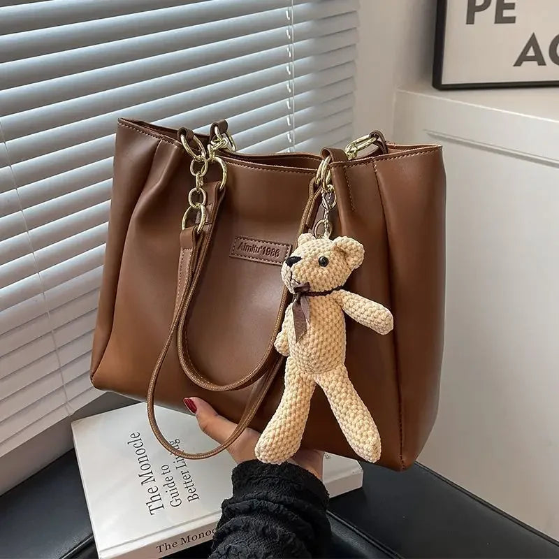 🐻 Trendy Bear Schoudertas - Stijlvolle Herfst/Winter Handtas met Grote Capaciteit