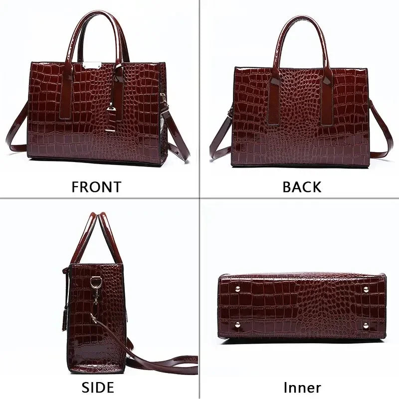 👜 Luxe Vintage Dameshandtas 34cm - Elegante Krokodillenpatroon Schoudertas