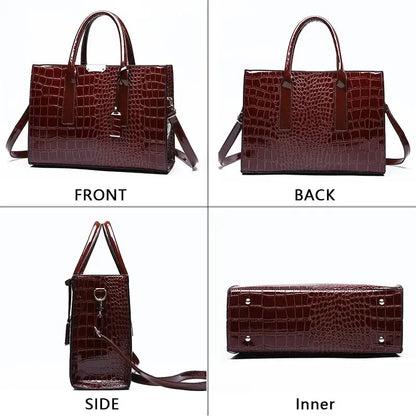 👜 Luxe Vintage Dameshandtas 34cm - Elegante Krokodillenpatroon Schoudertas