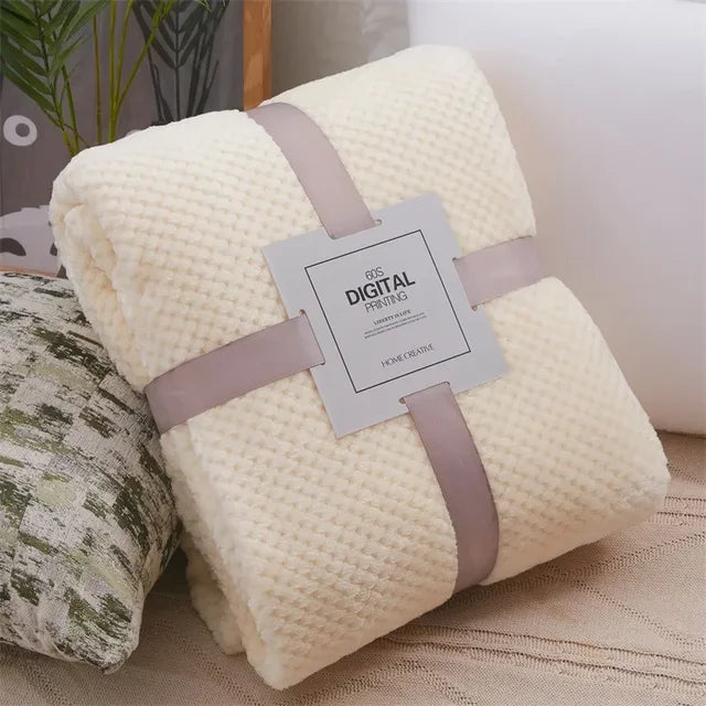 🛋️ Luxe Fleece Plaid King Size - Zachte Coral Fleece Deken voor Bank, Bed & Reizen