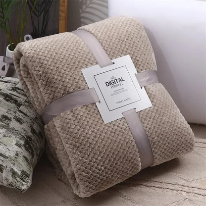 🛋️ Luxe Fleece Plaid King Size - Zachte Coral Fleece Deken voor Bank, Bed & Reizen