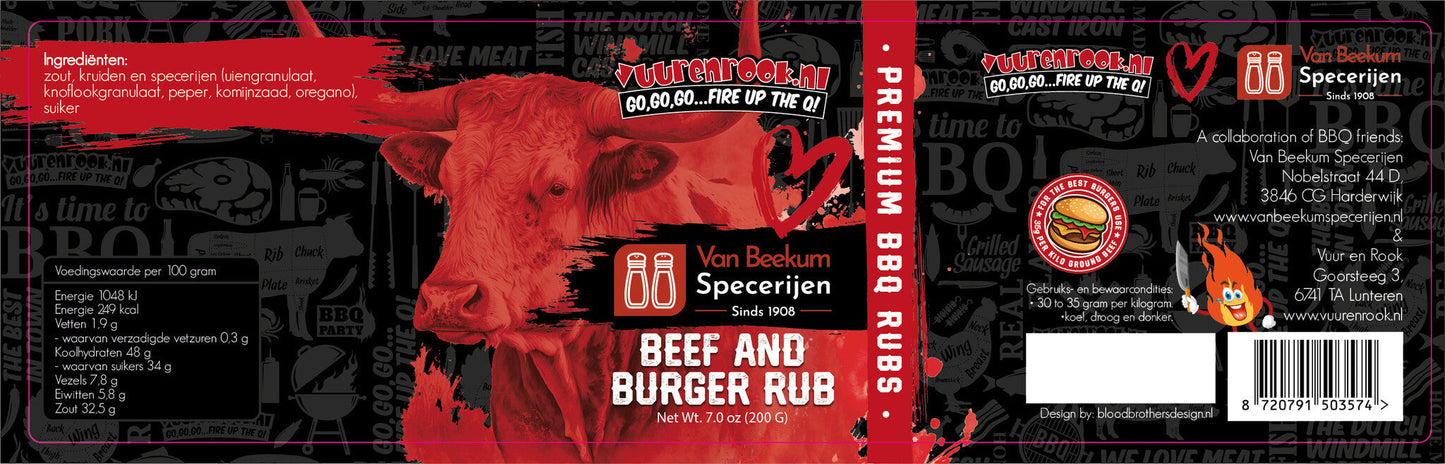 🍔 Vuur&Rook Beef Burger Rub 200g