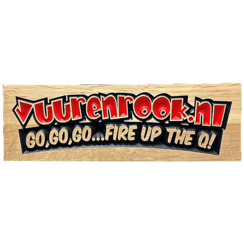🪵 Vuur&Rook Eikenhouten Wandbord XL