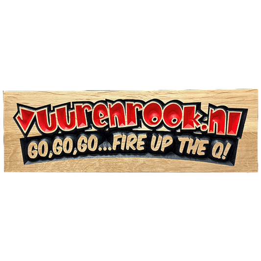 🪵 Vuur&Rook Eikenhouten Wandbord XL